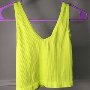 lime green tank top/ crop top